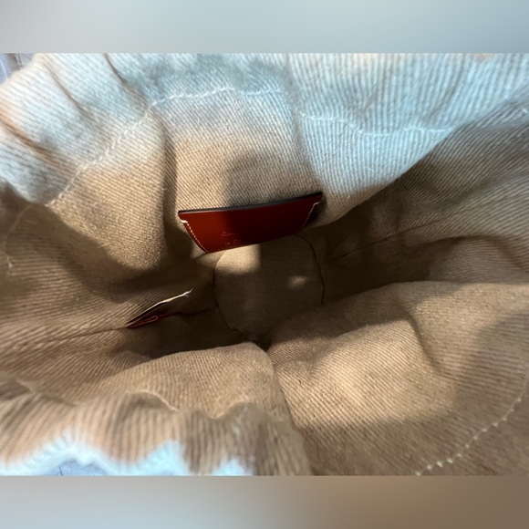 Woody small leather-trimmed raffia basket bag - Picture 4 of 7